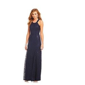 Formal Gown Navy Blue w/ Sheer Back